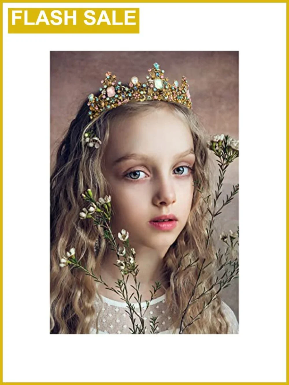 Baroque Rhinestone Tiara Crown Princess Headpiece for Girls Wedding